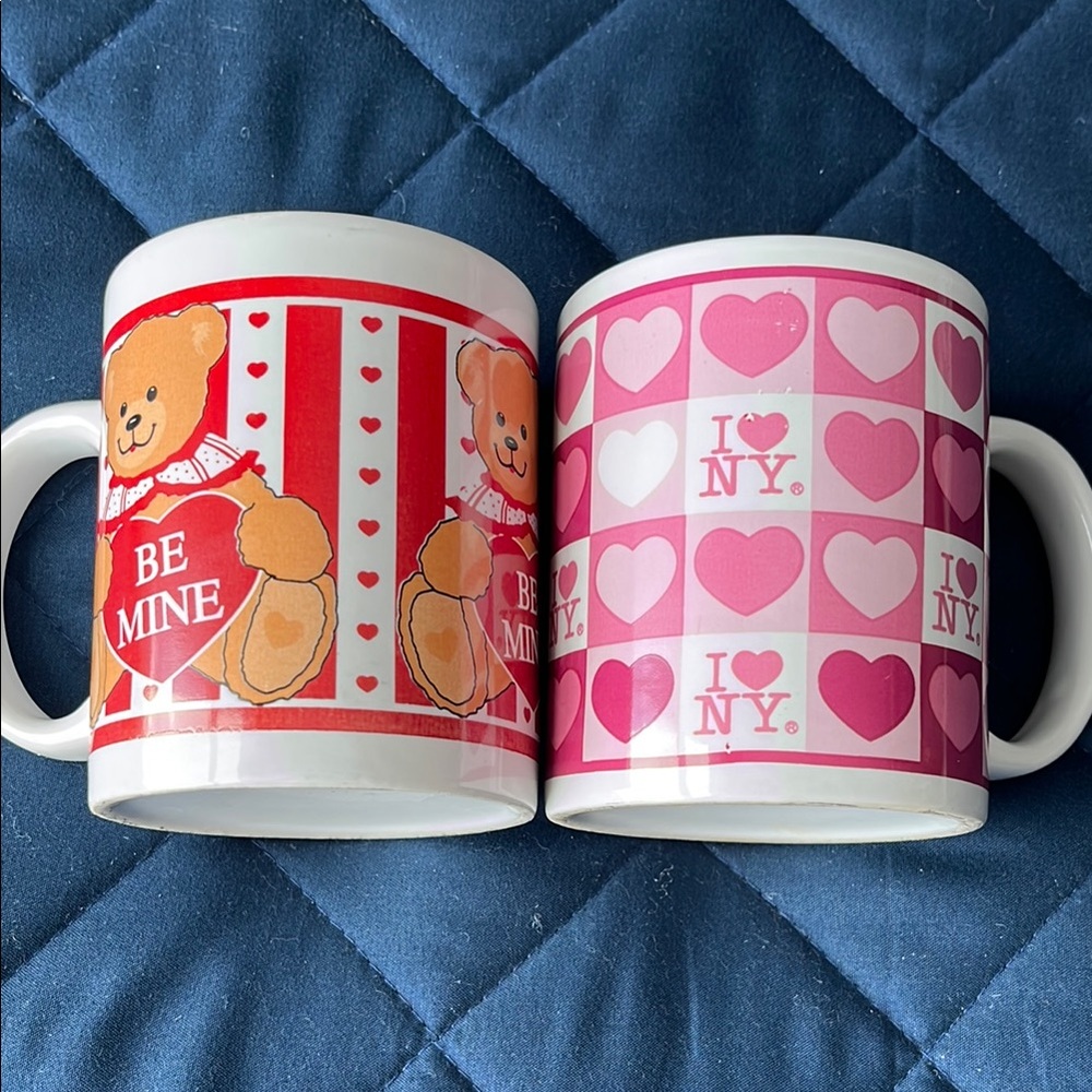 Valentine's Day Bear and Heart Mugs